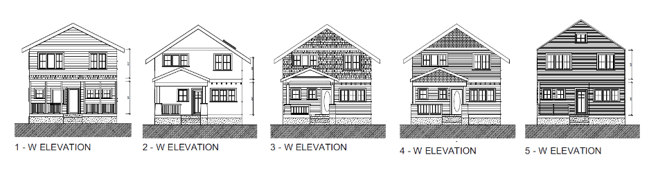 Elevation studies for a house currently under construction.