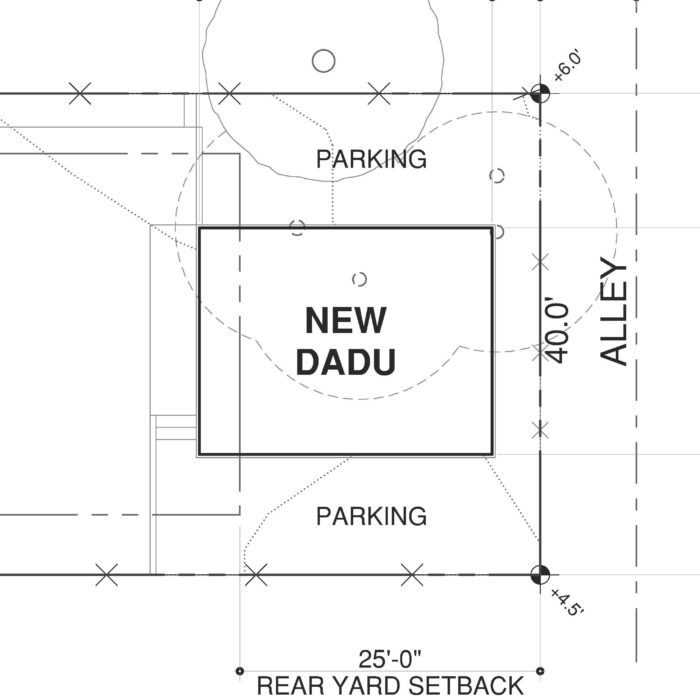 seattle dadu backyard cottage site plan