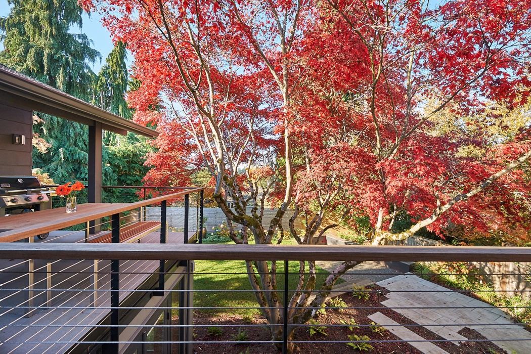 Hawthorne Hills Home deck with Japanese Maple